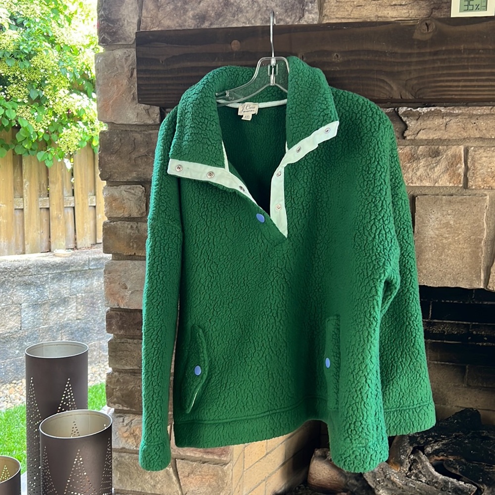 J. Crew Green Fleece Jacket